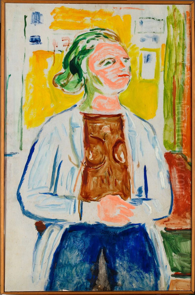 Young Woman Oil Painting by Edvard Munch