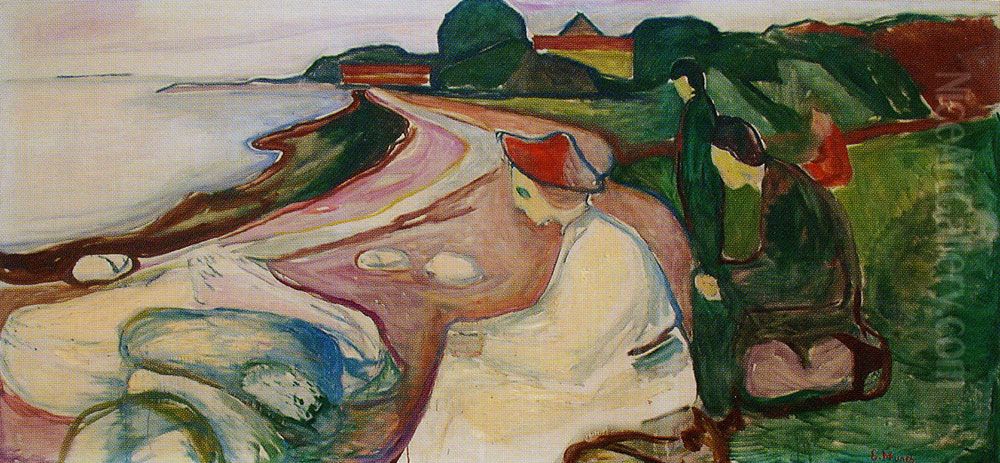 Youth on the Beach (The Freia Frieze XII) Oil Painting by Edvard Munch