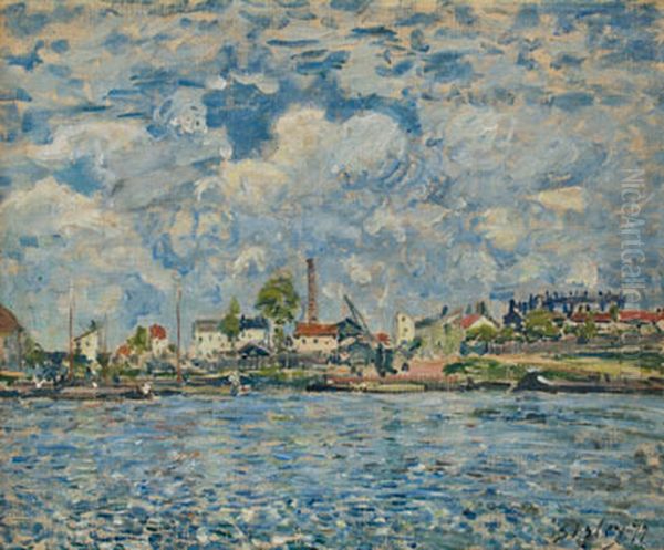The Seine at the Point du jour Oil Painting by Alfred Sisley
