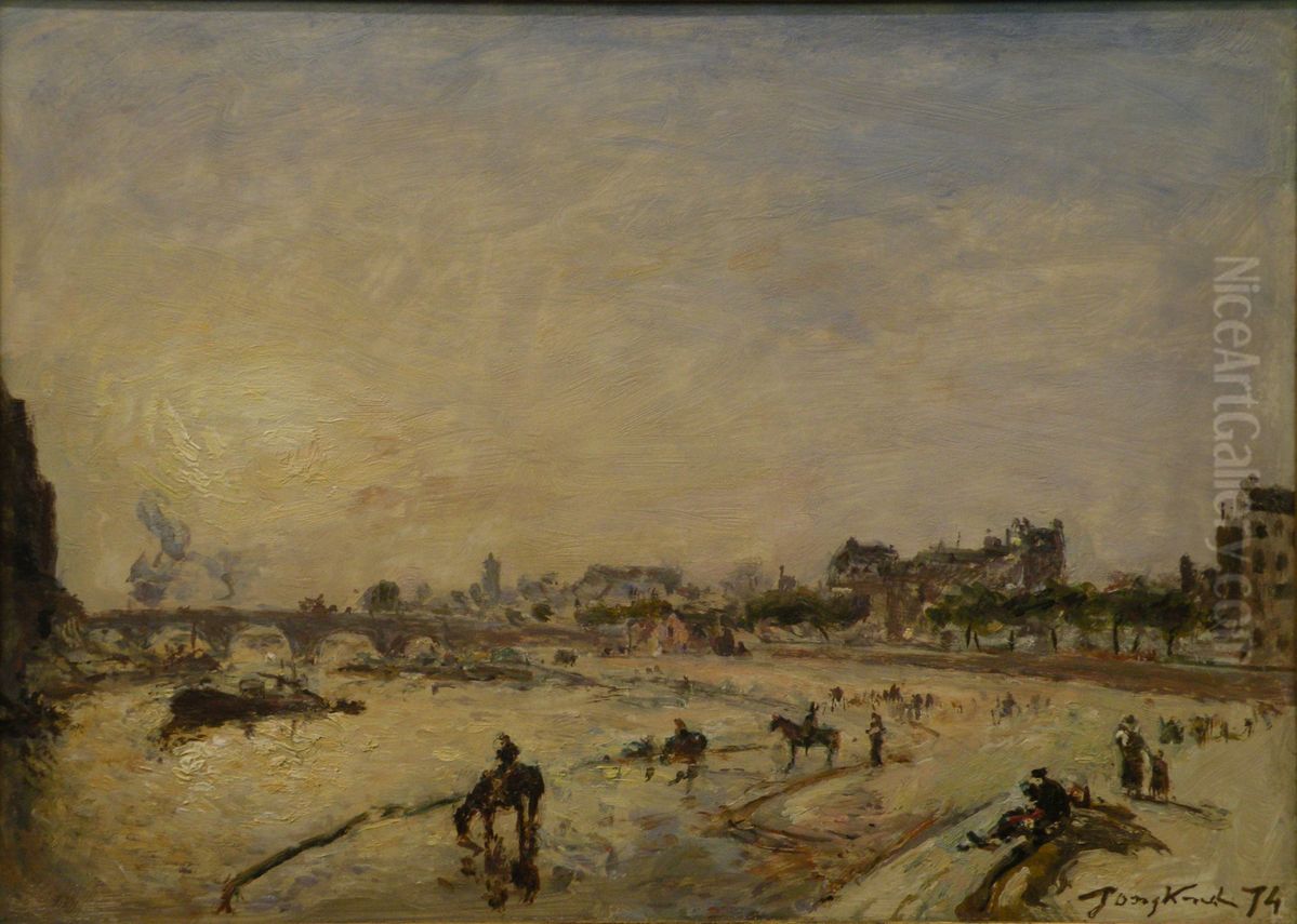 Paris, le pont Marie et le quai des Celestins Oil Painting by Johan Jongkind