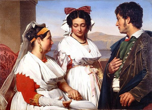 Demande de mariage Oil Painting by Guillaume Bodinier