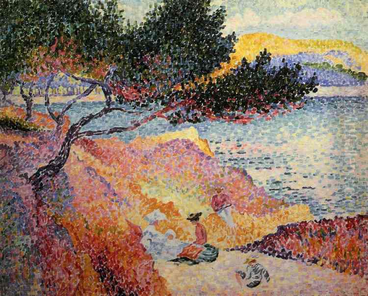 The Beach at Saint-Clair Oil Painting by Henri-Edmond Cross