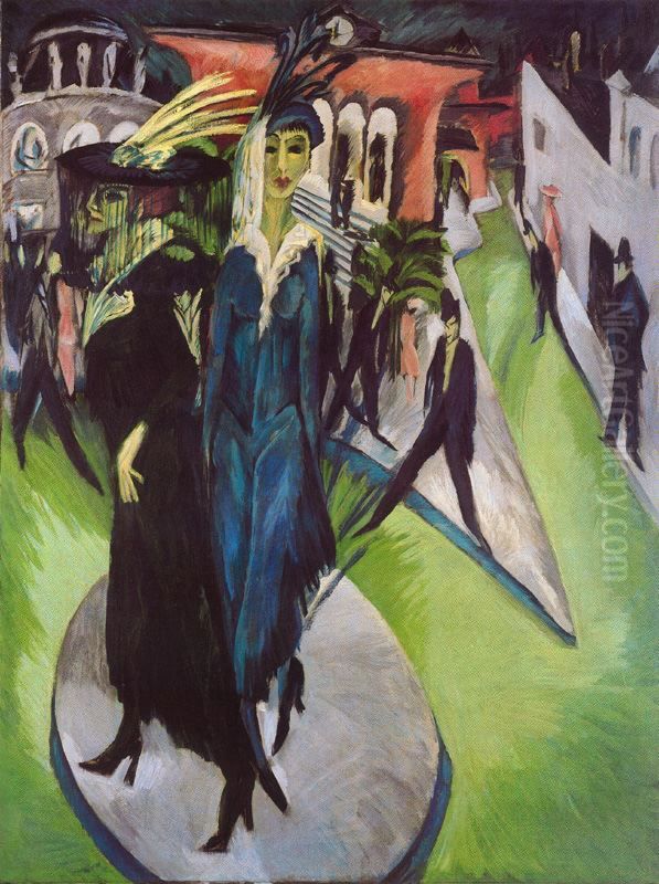 Potsdam Square, Berlin Oil Painting by Ernst Ludwig Kirchner