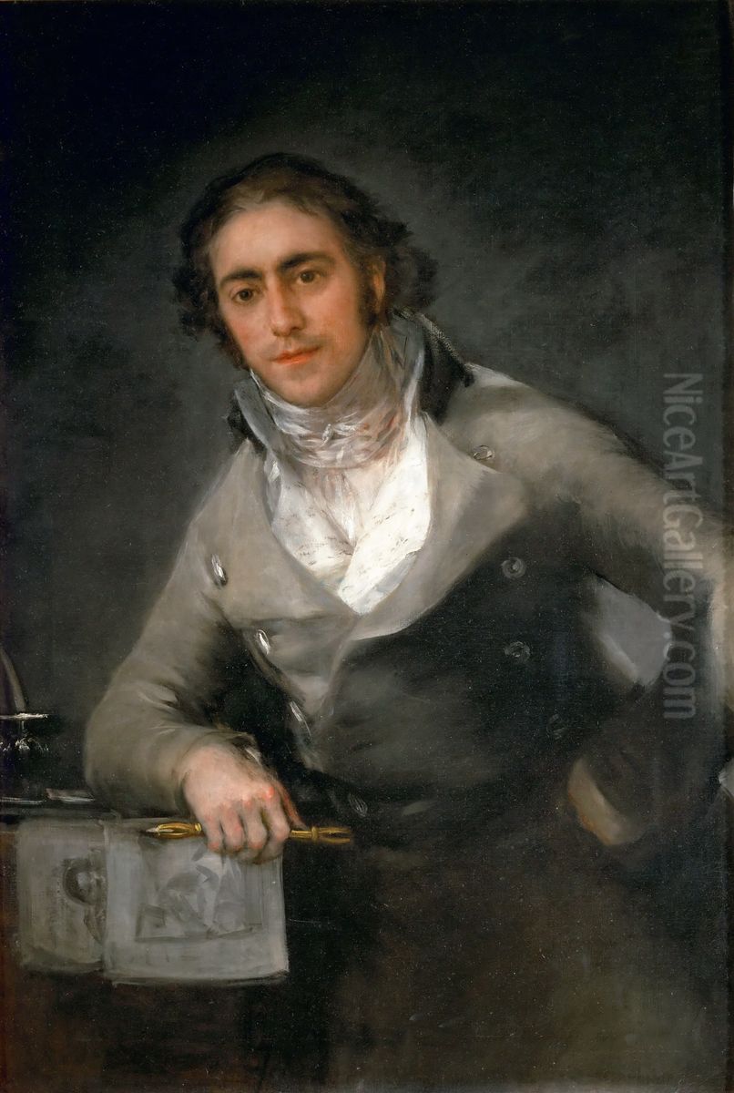 Portrait d'homme, dit aussi Portrait de Don Evaristo Perez de Castro (1778-1849) Oil Painting by Francisco Goya Fuendetodos