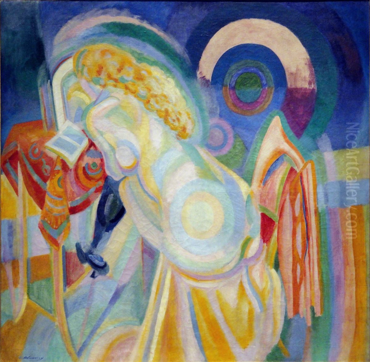Nu a la toilette (Nu a la coiffeuse) Oil Painting by Robert Delaunay