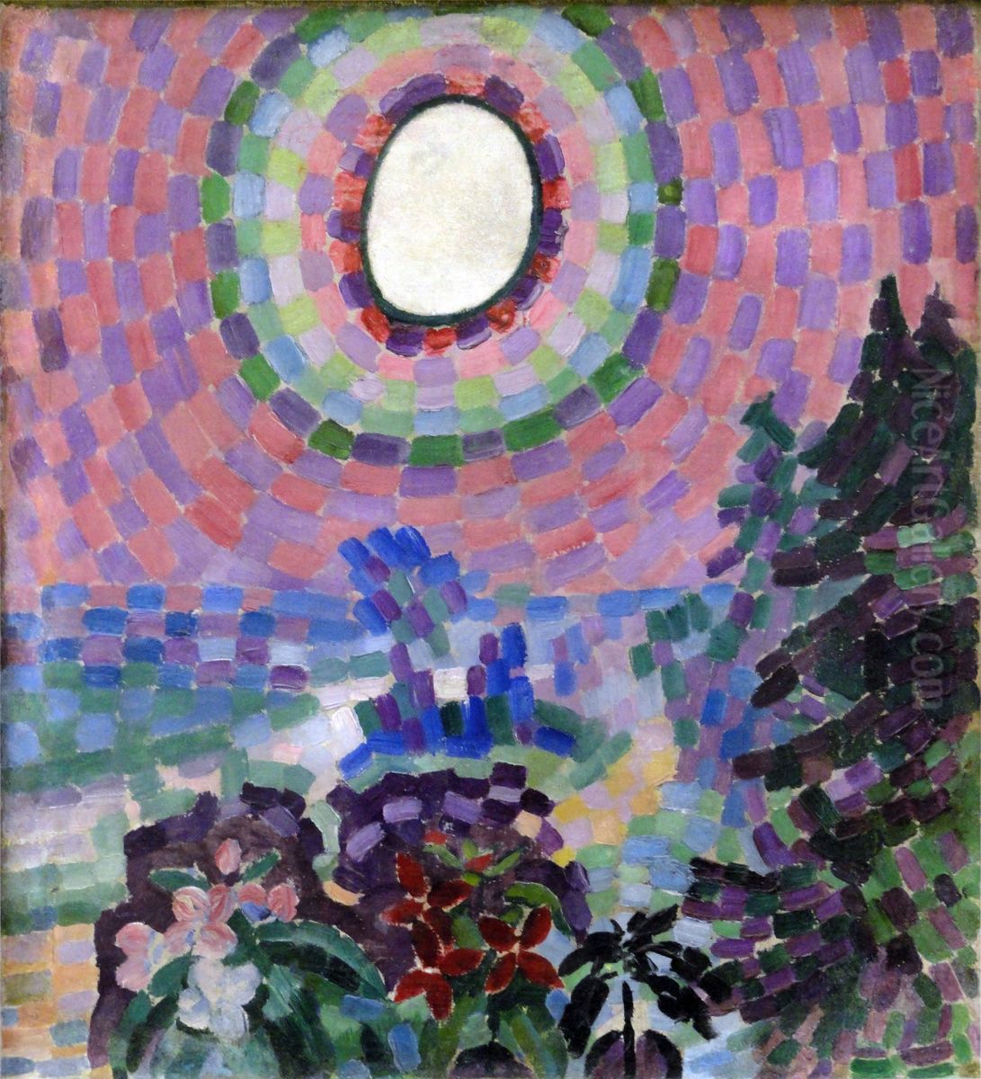 Landscape with Disc Oil Painting by Robert Delaunay