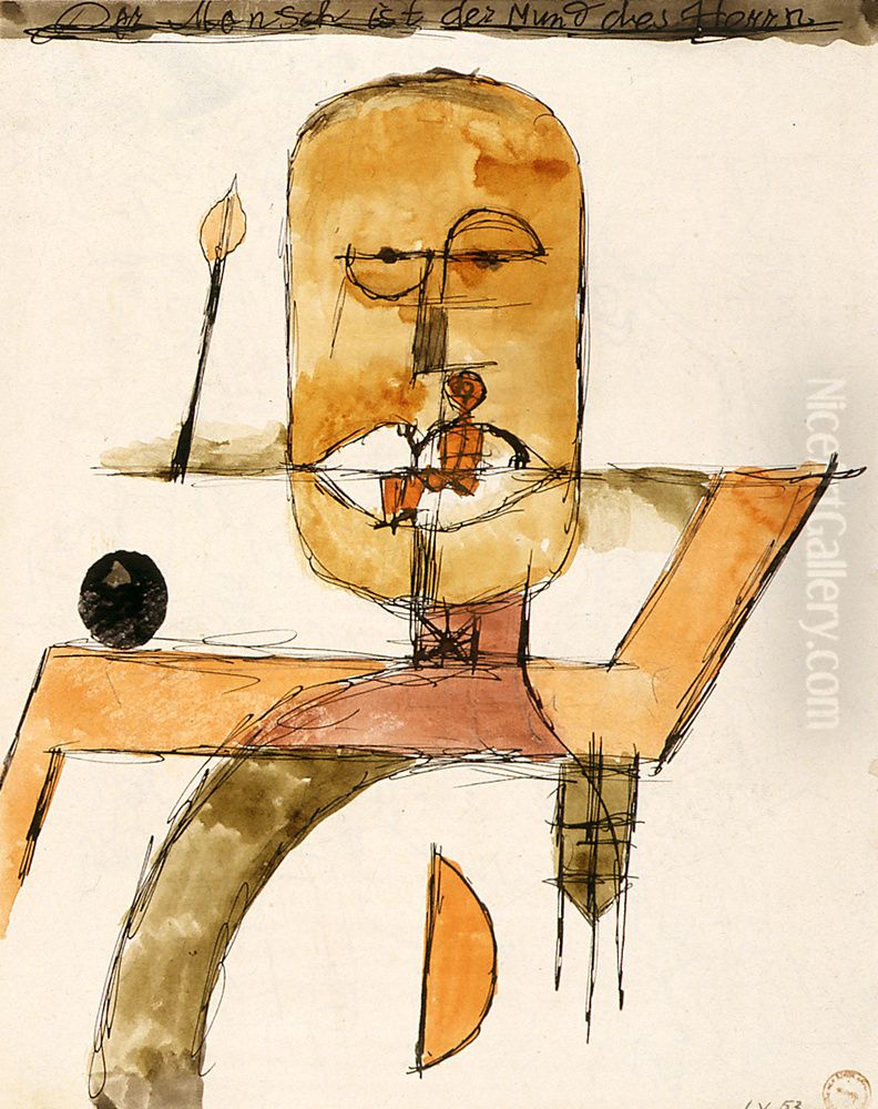 Der Mensch ist der Mund des Herrn Oil Painting by Paul Klee
