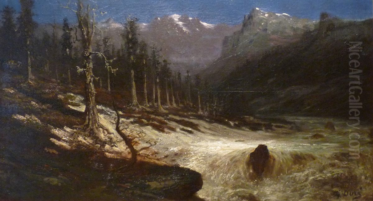 Fleuve des Alpes Oil Painting by Gustave Dore