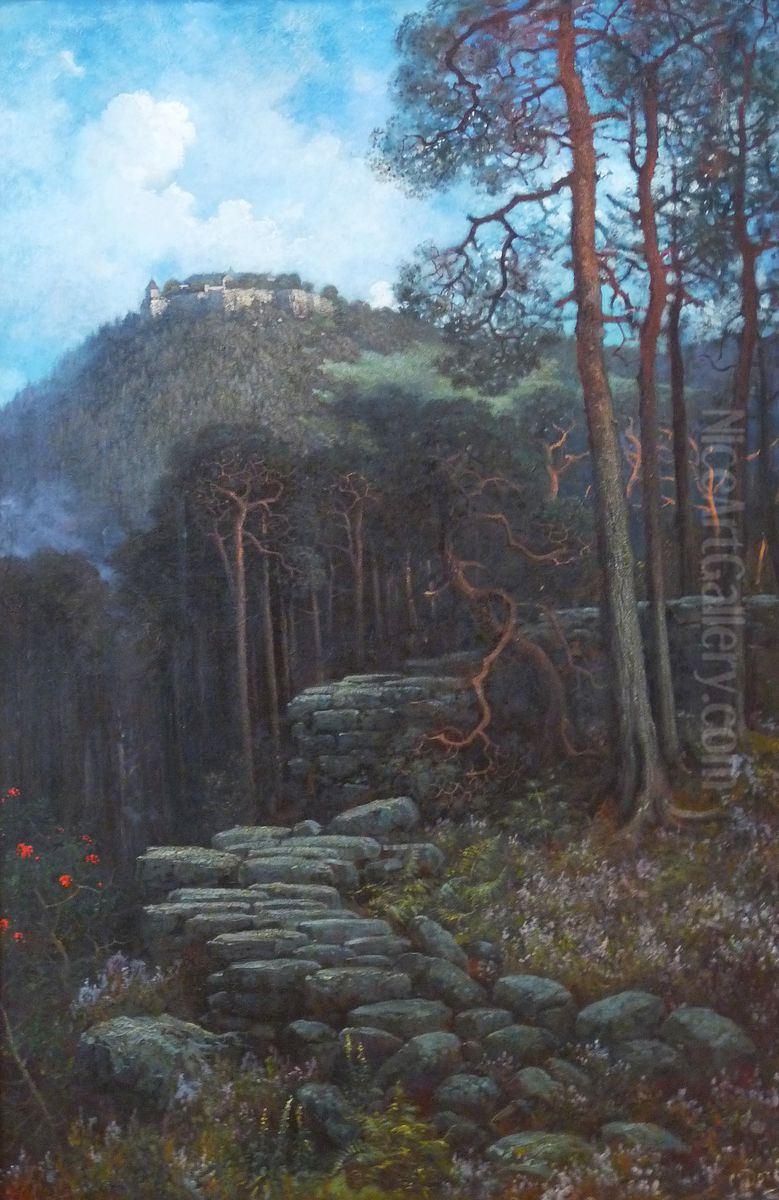 Mont Sainte-Odile with Pagan Wall Oil Painting by Gustave Dore