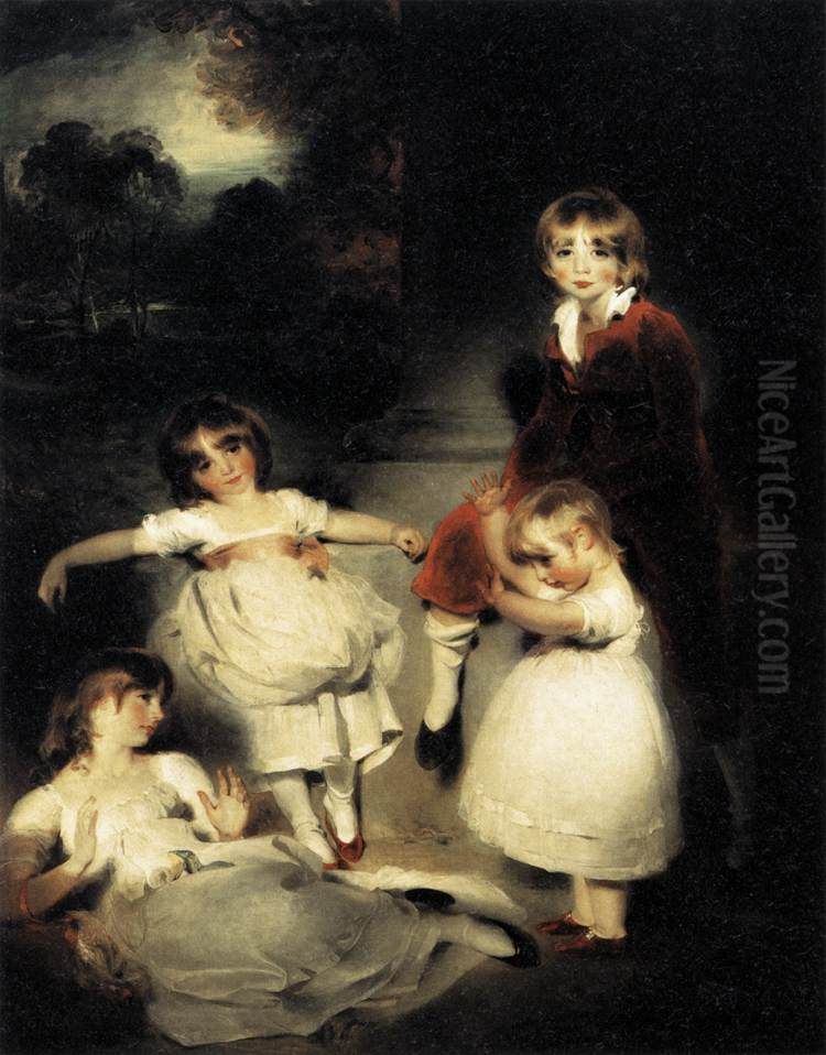 Portrait of the Children of Ayscoghe Boucherett Oil Painting by Thomas Lawrence