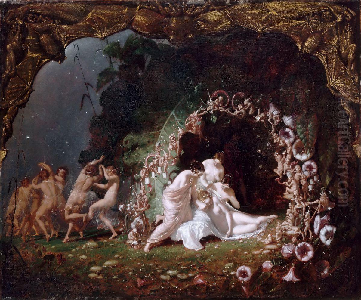 Titania Sleeping Oil Painting by Richard Dadd