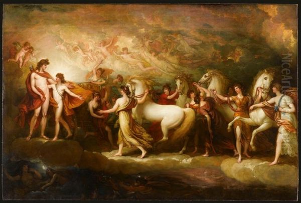 Phaeton asking Apollo to drive the Sun chariot Oil Painting by Benjamin West