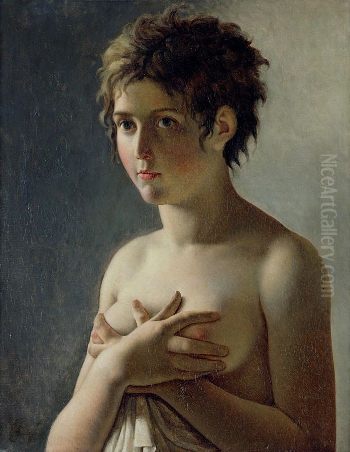 Portrait of a young girl Oil Painting by Pierre-Narcisse Guerin