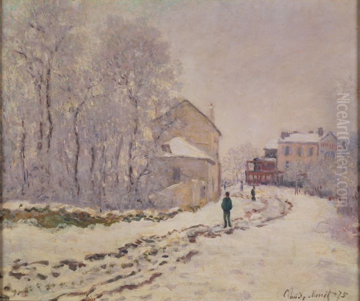Snow in Argenteuil Oil Painting by Claude Oscar Monet