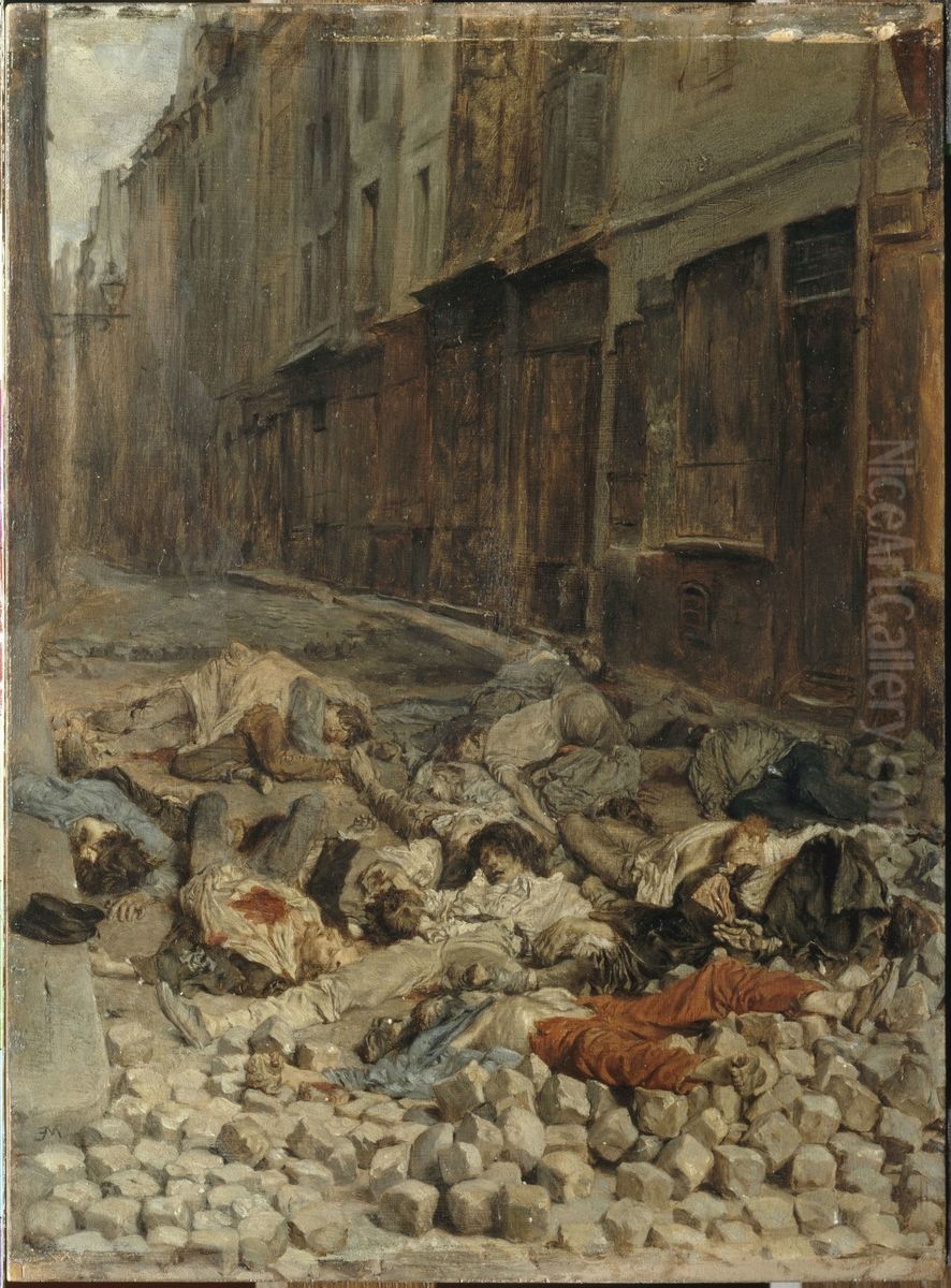 The Barricade, Rue de la Mortellerie, June 1848, also known as Remembrance of Civil War Oil Painting by Jean-Louis-Ernest Meissonier