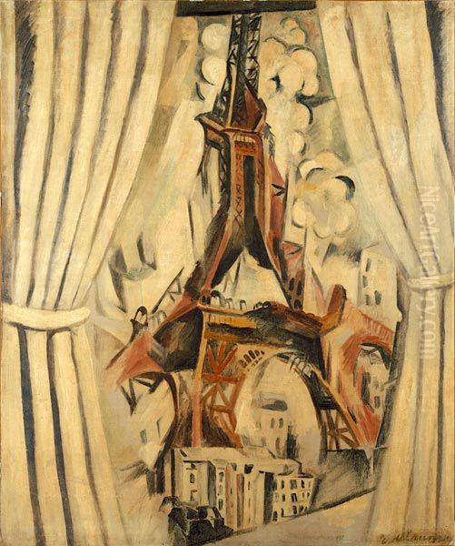 View over the Eiffel Tower Oil Painting by Robert Delaunay