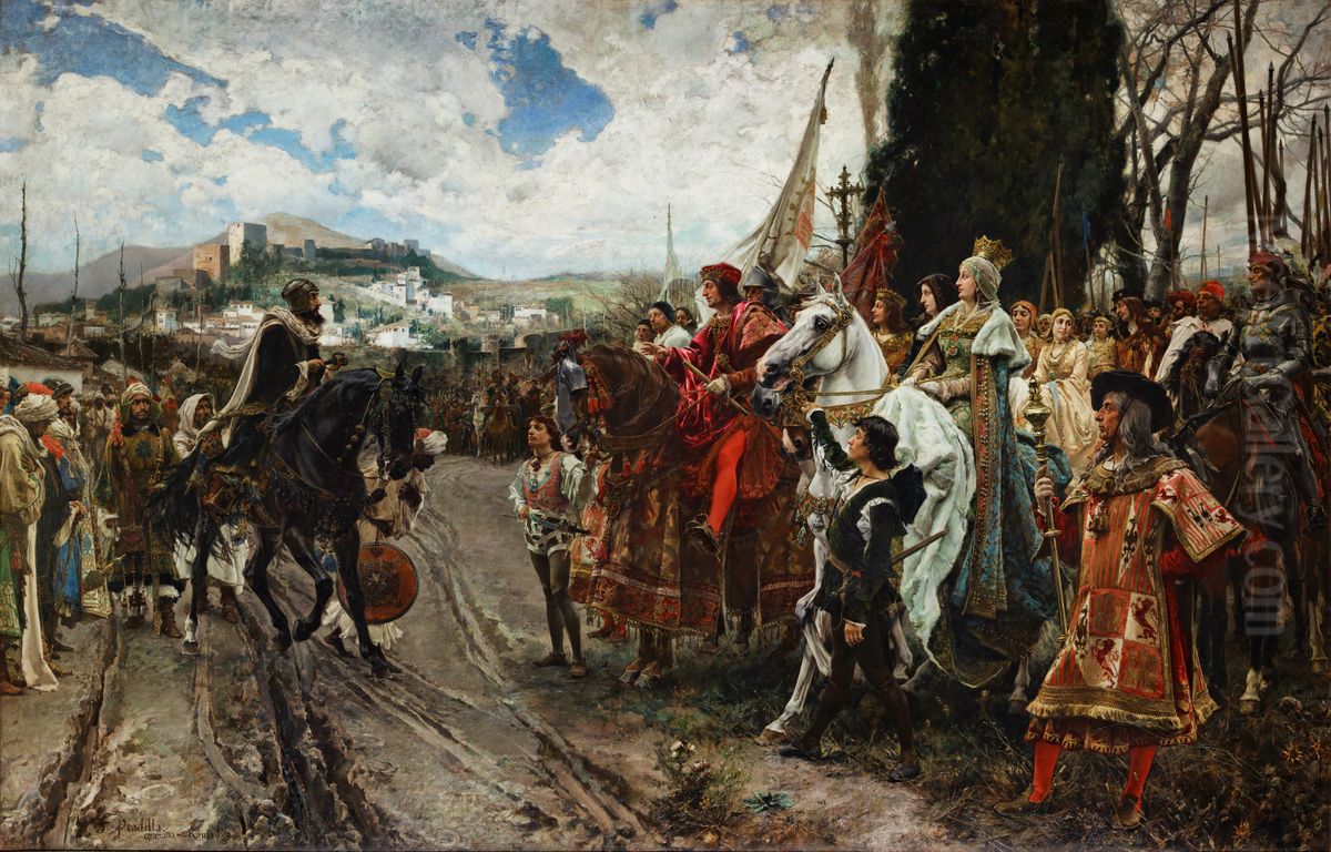 The Capitulation of Granada Oil Painting by Francisco Pradilla y Ortiz