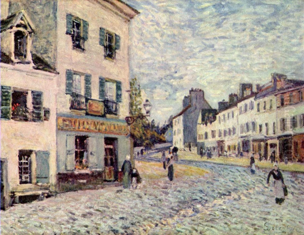 street in Marly Oil Painting by Alfred Sisley
