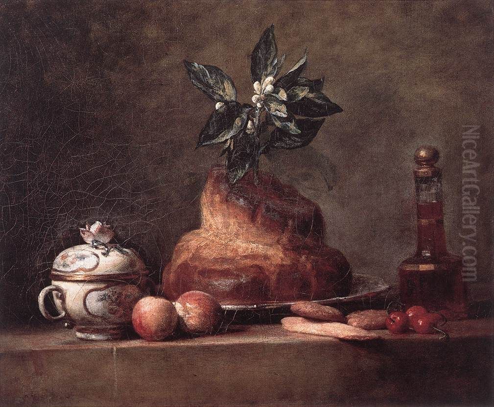 'La Brioche' (Cake) Oil Painting by Jean-Baptiste-Simeon Chardin