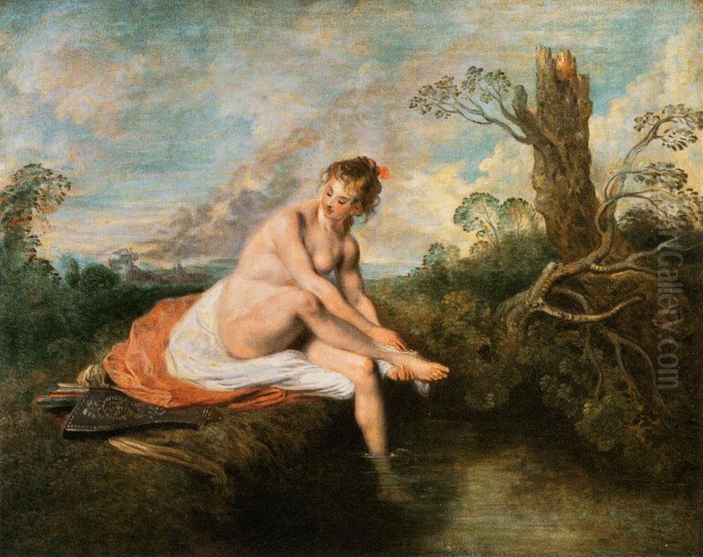 Diana at her Bath Oil Painting by Jean-Antoine Watteau