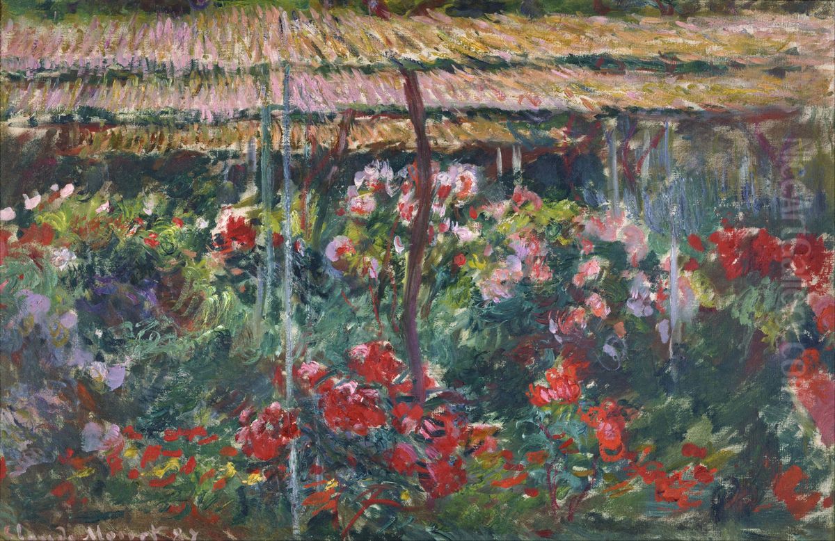 Peony Garden Oil Painting by Claude Oscar Monet
