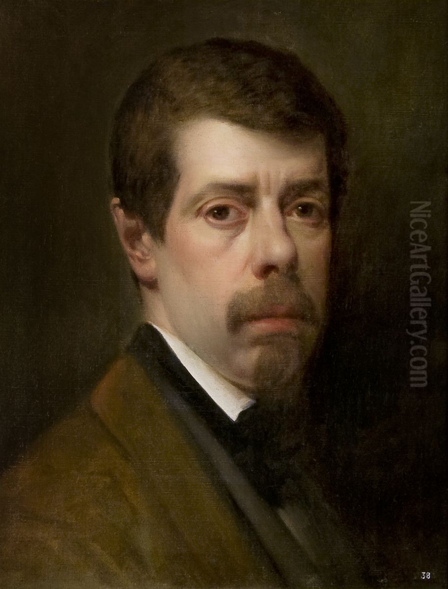 Retrat del pintor Esquivel Oil Painting by Vicente Esquivel