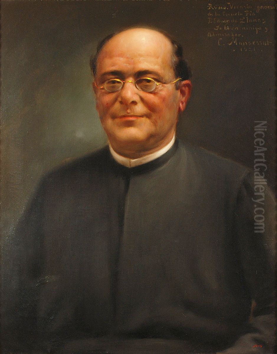 Retrat del P. Eduardo Llanas Oil Painting by Cristofol Montserrat i Jorba