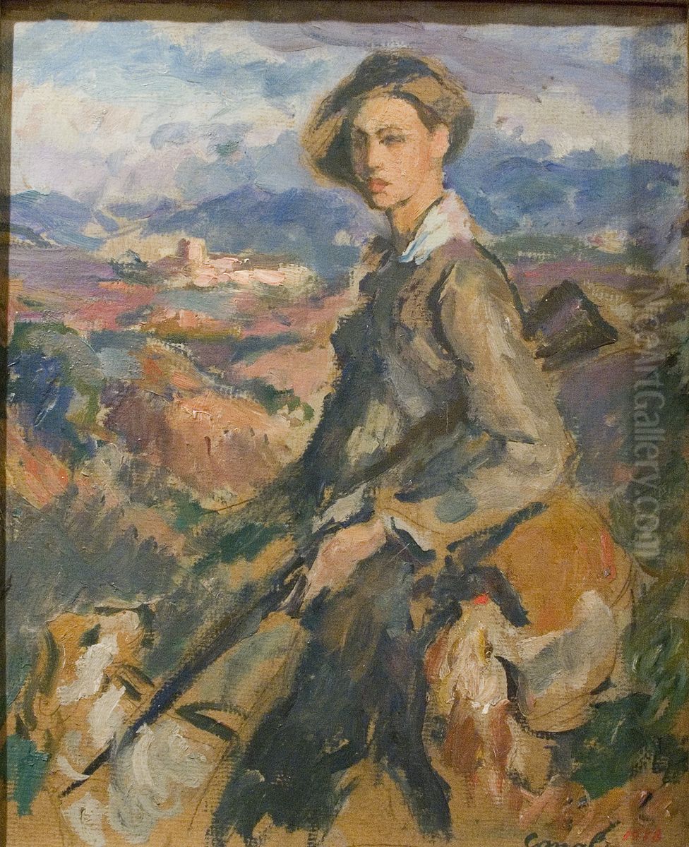 Jove cacador (esbos) Oil Painting by Ricard Canals