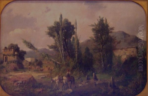 Paisatge catala Oil Painting by Jose Armet Portanell
