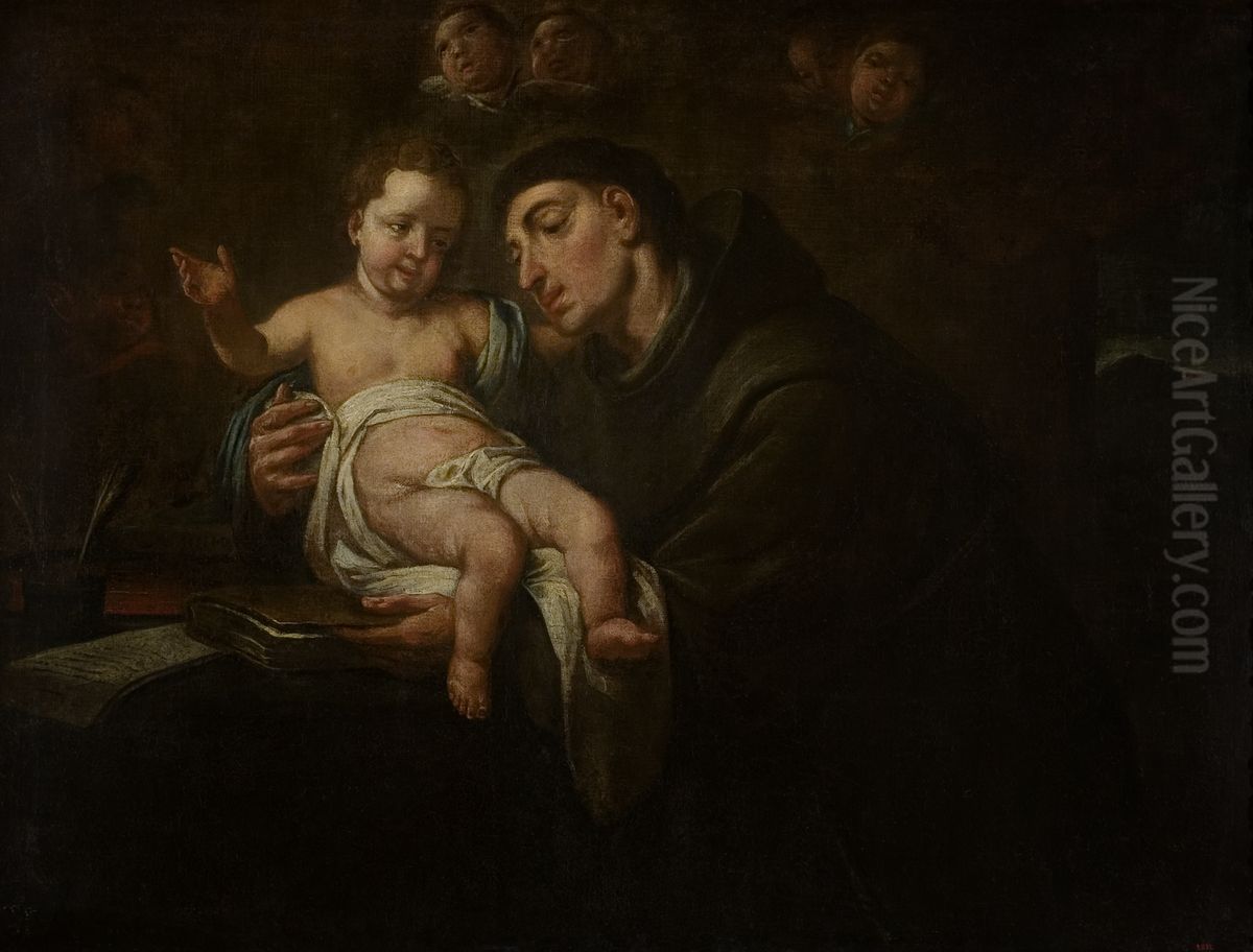 Visio de Sant Antoni de Padua Oil Painting by Antoni Viladomat i Manalt