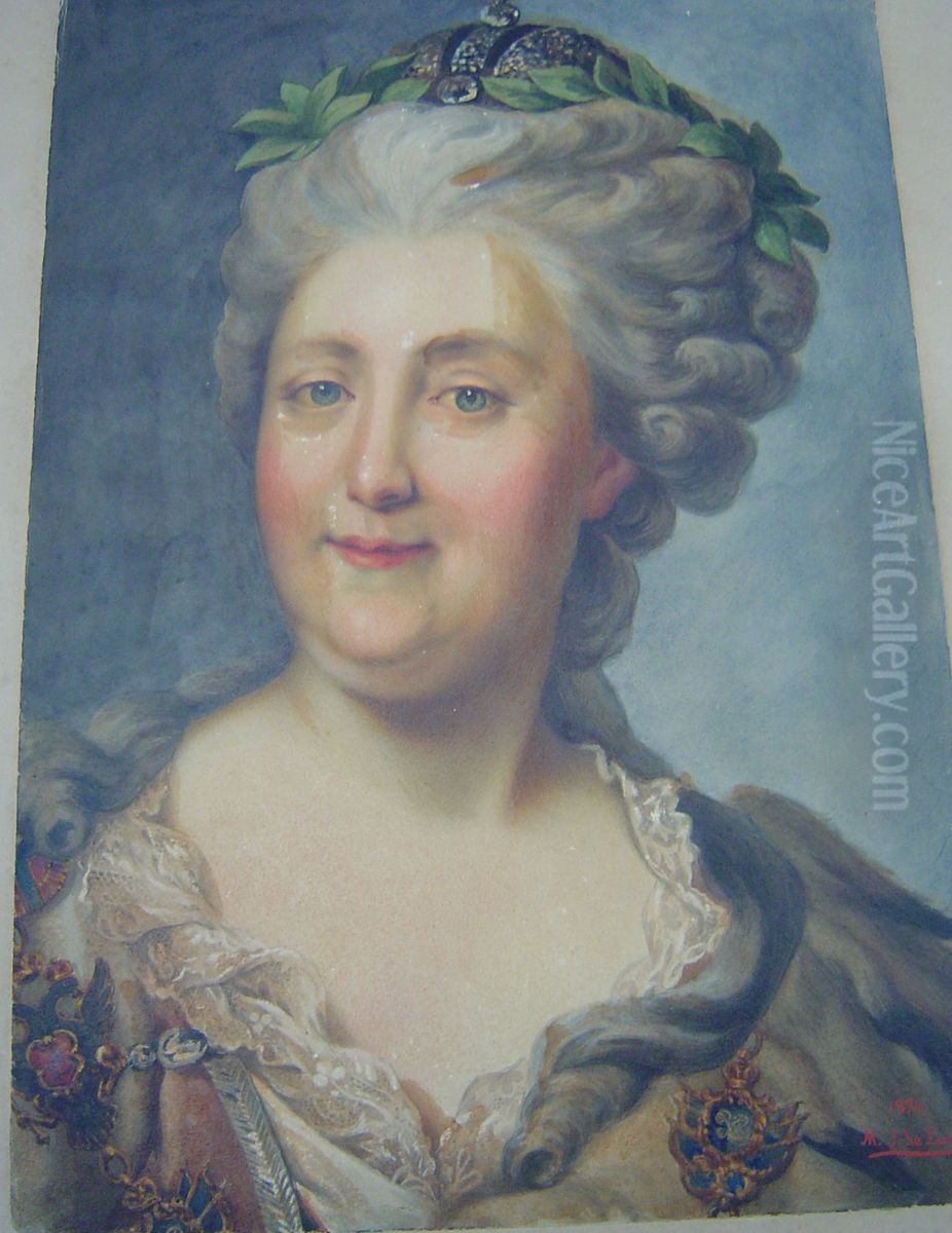 Retrat de Catalina de Russia Oil Painting by Manuel Jose de Laredo y Ordono