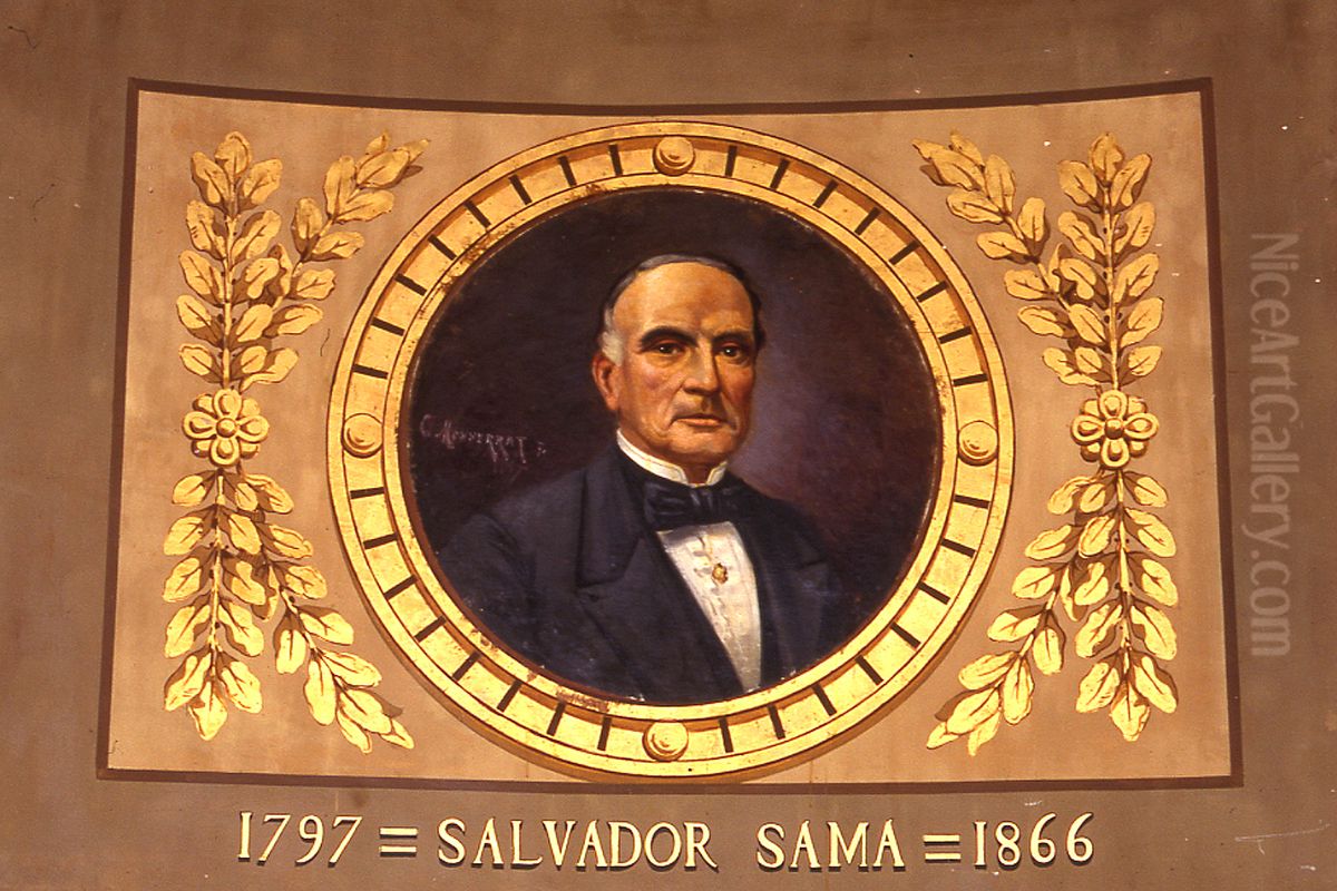 Retrat de Salvador Sama Oil Painting by Cristofol Montserrat i Jorba