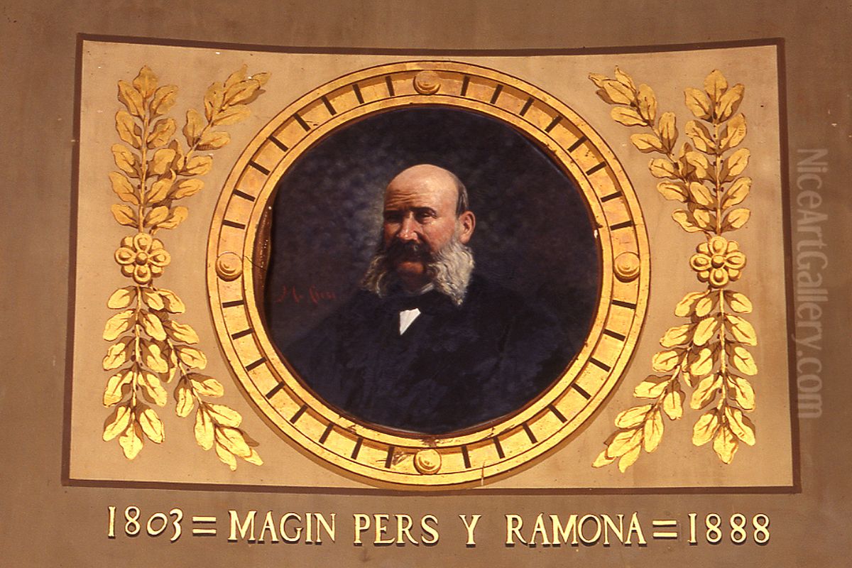 Retrat de Magi Pers i Ramona Oil Painting by Manuel Cusi i Ferret