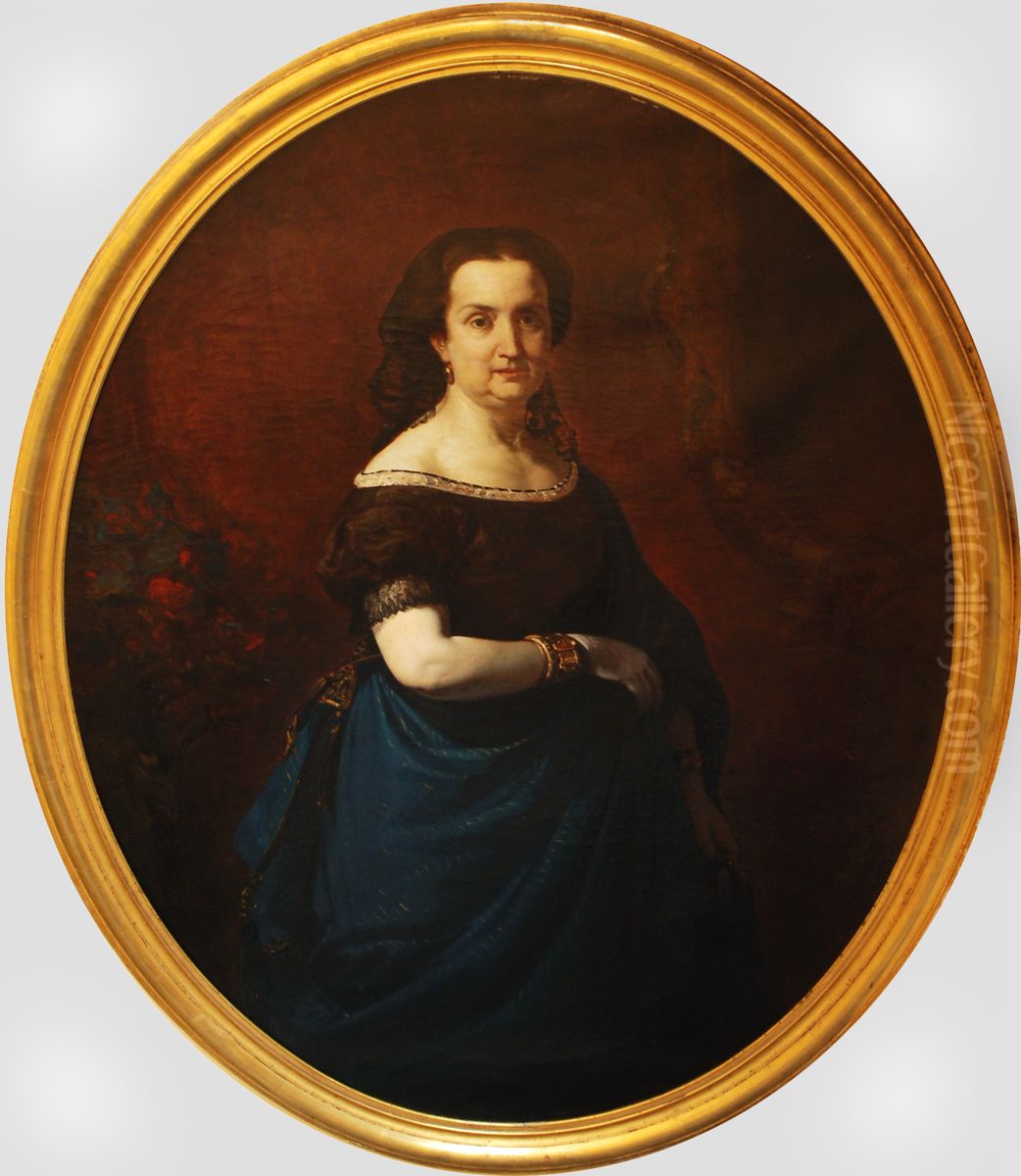 Retrat de Maria de Cabanyes Oil Painting by Ramon Marti Alsina