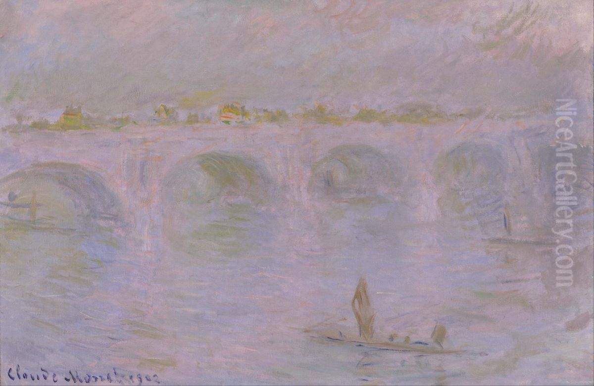 Waterloo Bridge in London Oil Painting by Claude Oscar Monet