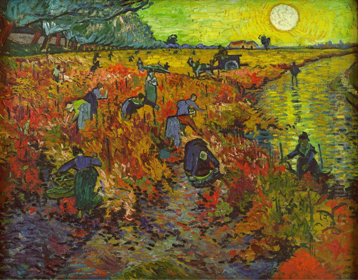 The Red Vineyard / Red Vineyard at Arles (Montmajour) Oil Painting by Vincent Van Gogh