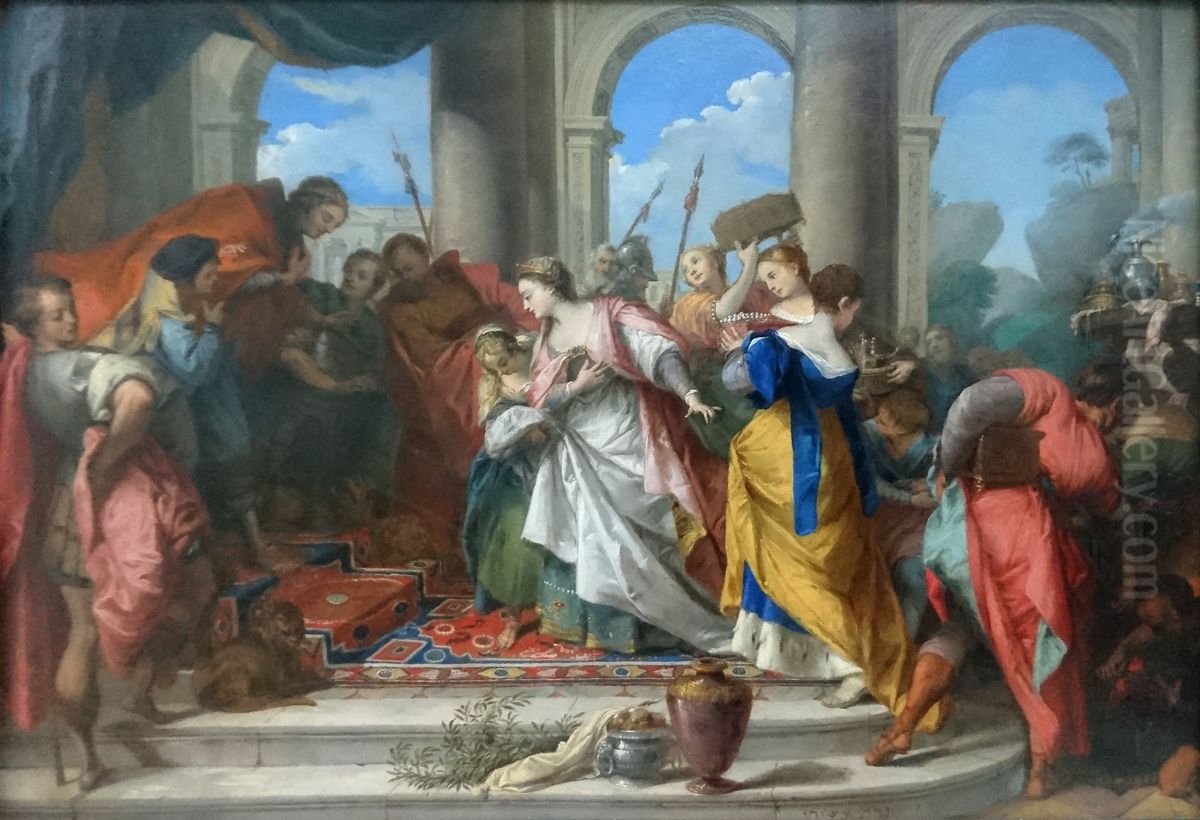Solomon and the Queen of Sheba Oil Painting by Nicolas Vleughels