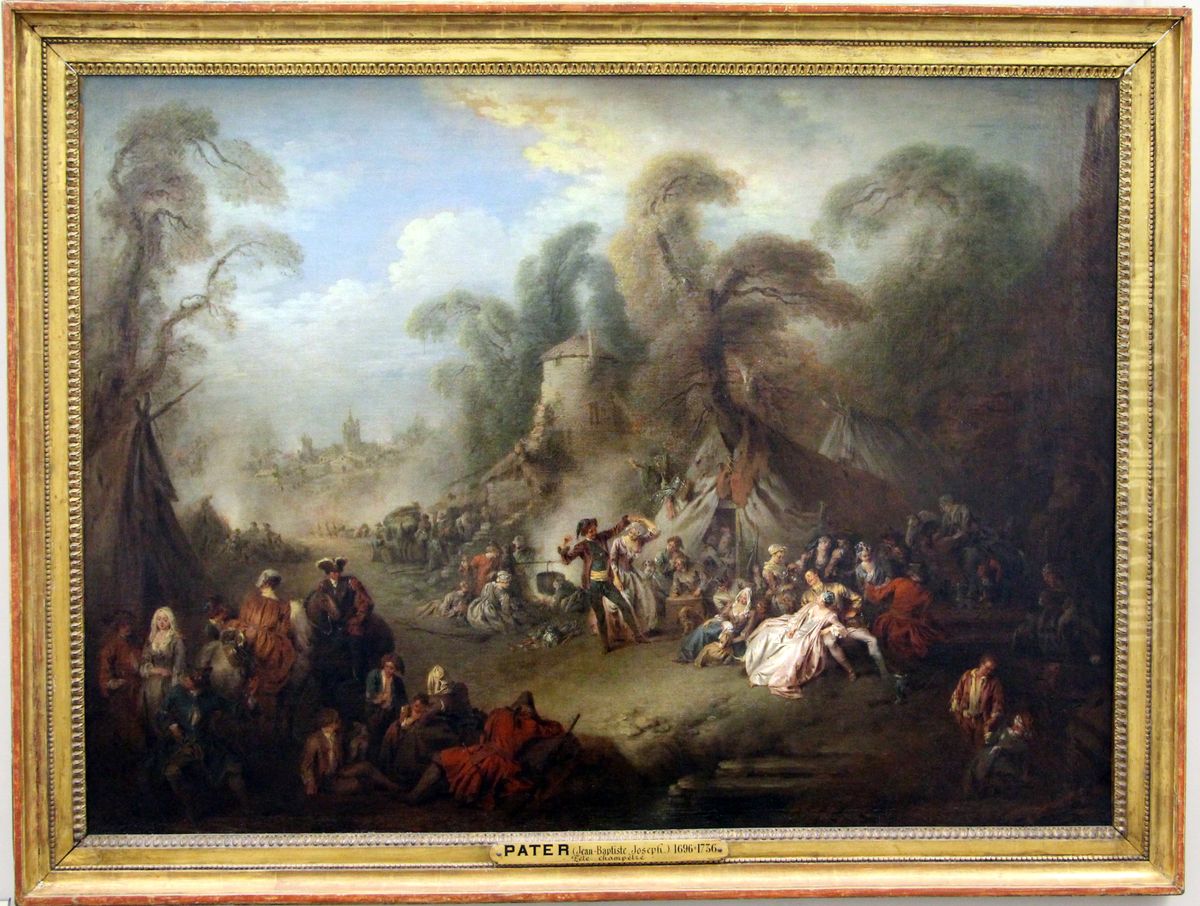 Une Fete champetre. Rejouissance de soldats Oil Painting by Jean-Baptiste Pater