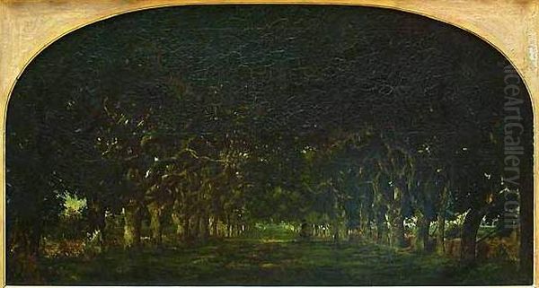 L'allee des chataigniers Oil Painting by Theodore Rousseau
