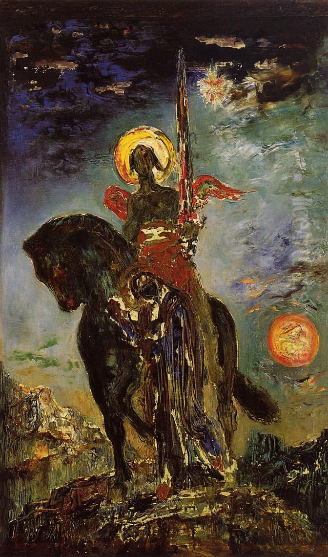 The Parca and the Angel of Death Oil Painting by Gustave Moreau