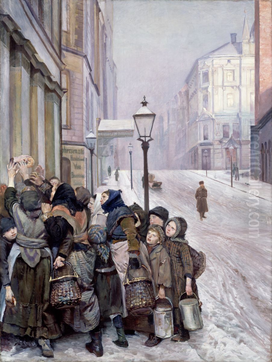 Struggle for Survival Oil Painting by Christian Krohg