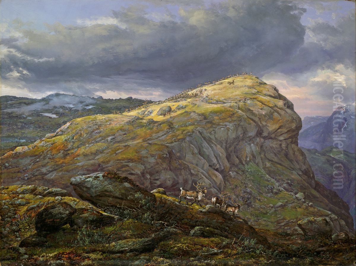 Stugunoset at Filefjell Oil Painting by Johan Wilhelm Ludwig Dahl