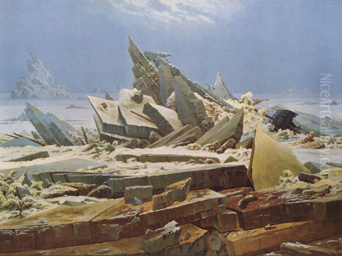 The Sea of Ice (The Wreck of Hope) Oil Painting by Caspar David Friedrich