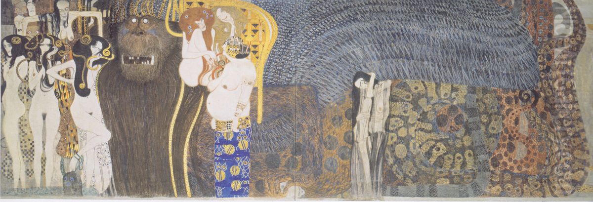 The Hostile Powers, the Titan Typhoeus, the Three Gorgons Oil Painting by Gustav Klimt