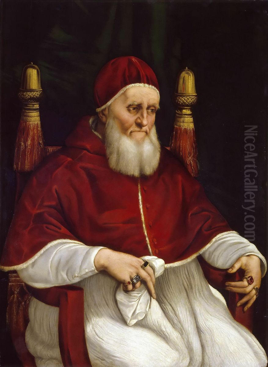 Portrait of Pope Julius II Oil Painting by Raphaeland workshop