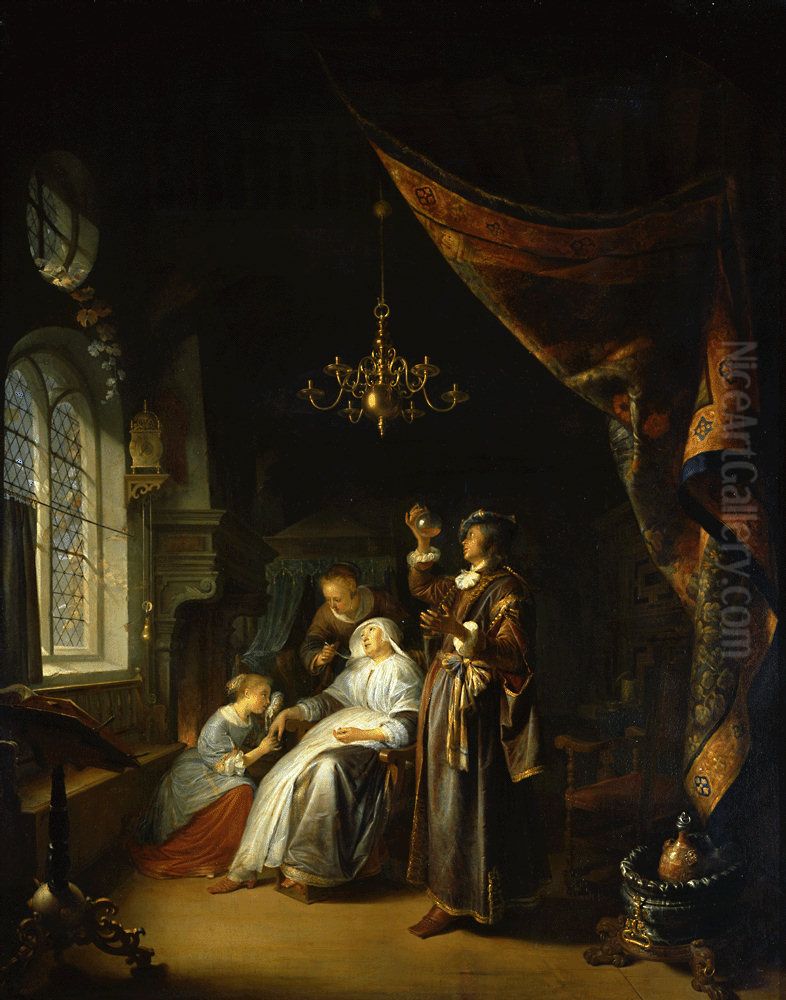 Dropsical woman Oil Painting by Gerrit Dou