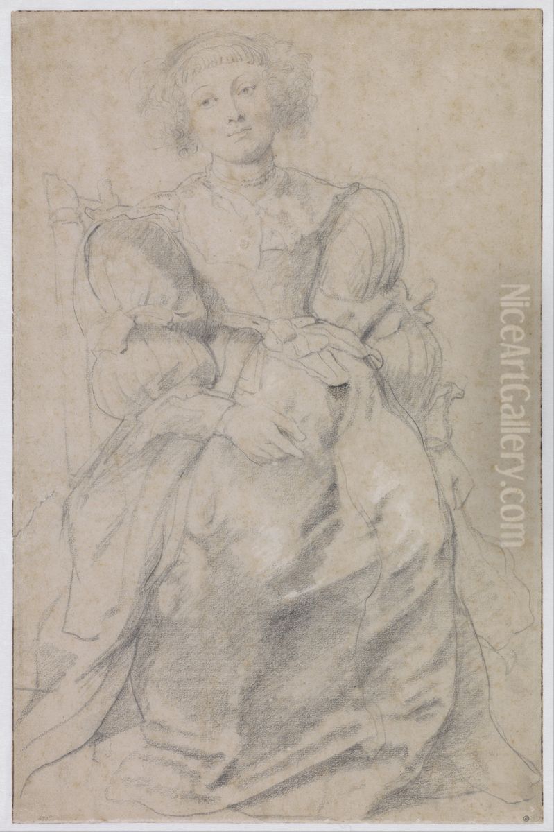 Portrait of Helene Fourment Oil Painting by (studio of) Rubens, Peter Paul
