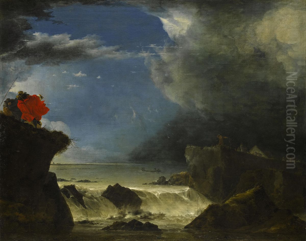 The Breach of the Saint Anthony's Dike near Amsterdam Oil Painting by Jan Asselijn