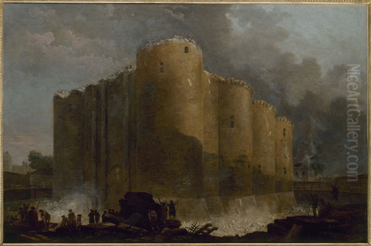 La Bastille, dans les premiers jours de sa demolition Oil Painting by Hubert Robert