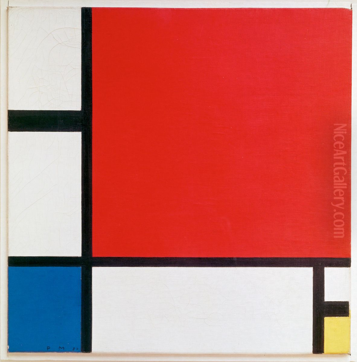 Composition avec rouge, bleu et jaune Oil Painting by Piet Mondrian